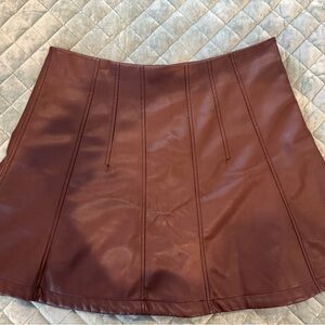 LOFT Brown A-Line Mini Skirt